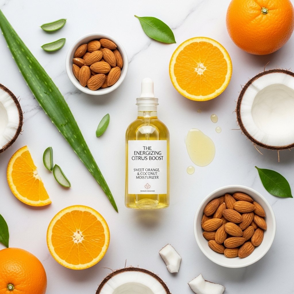 "Sweet Orange and Coconut Oil moisturizer for men’s skincare. A refreshing and hydrating DIY morning moisturizer with essential oils and Vitamin E."